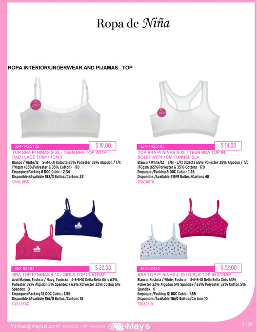 Tween Interior Ropa ropa-ninas_interior - Página 1